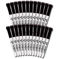 KleenSlate® Black Fine Point Dry Erase Markers with Erasers, Pack of 24