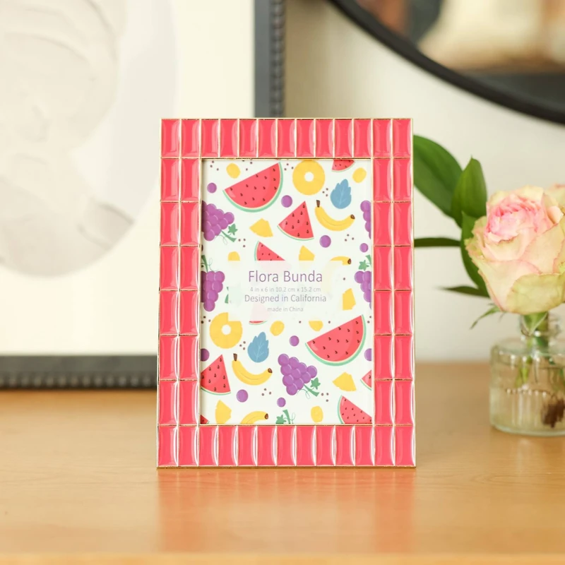 Flora Bunda 4" x 6" Double Brick Wall Zinc Alloy Picture Frame