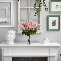 24" Artificial Lilac Arrangement with Cylinder Glass Vase