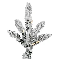 6.5ft. Pre-Lit Flocked Utica Fir Artificial Christmas Tree, Pure White LED Lights