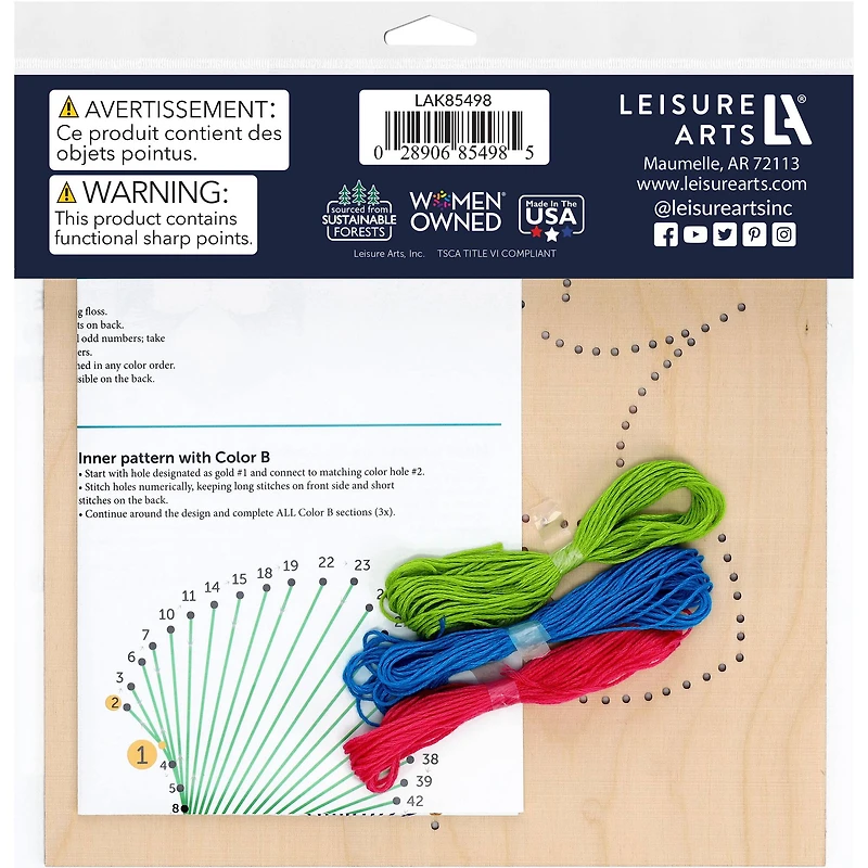 Leisure Arts® Intermediate Hexagon Stitched String Art Panel Kit