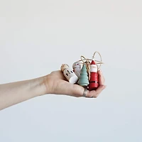 Hello Honey® Hand-Painted Pine Wood Christmas Ornaments Set