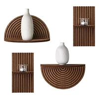 American Art Decor Half Circles Meet Right Angles 4-Piece Shelf Set - 10" x 5.5", 6.25" x 11.75"