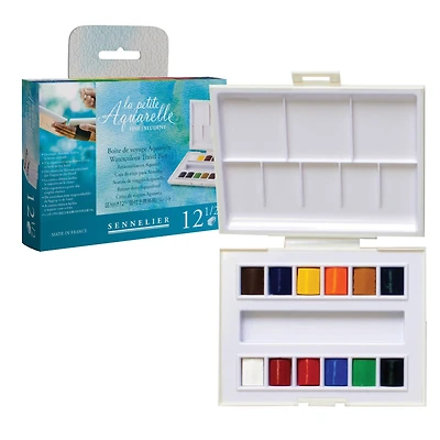 Sennelier La Petite Aquarelle 12-Color Half Pan Watercolor Set