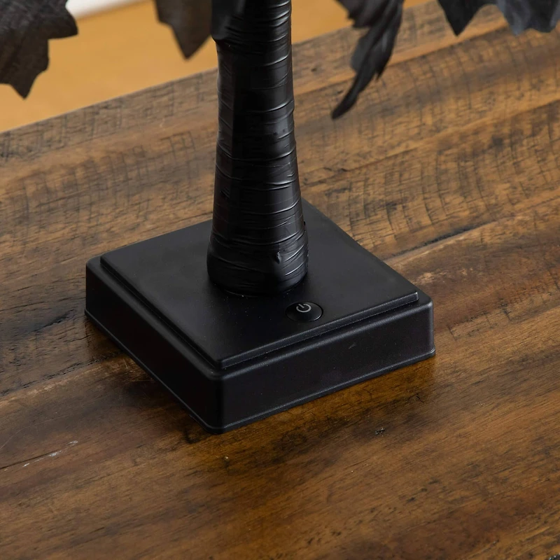 2ft. Pre-Lit Artificial Halloween Black Maple Tree with 24 Orange & Purple LED Lights