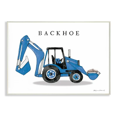 Stupell Industries Blue Backhoe Construction Truck Wall Plaque
