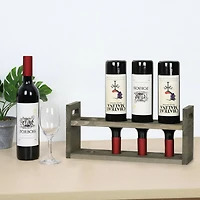 NEX™ 16" Olive Green 4-Bottle Countertop Wood Wine Rack