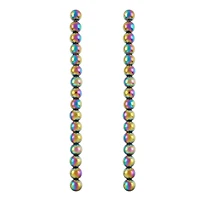 Rainbow Reconstituted Hematite Round Beads by Bead Landing