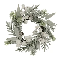 12" Mini Snowy White Berry & Pinecone Wreath by Ashland®