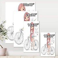 Designart - Young Girl With Bicycle