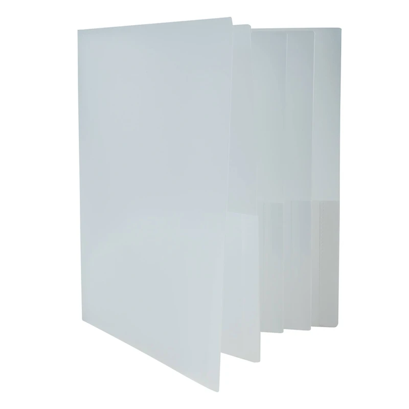 JAM Paper Clear Heavy Duty Plastic 10-Pocket Folder, 3ct.