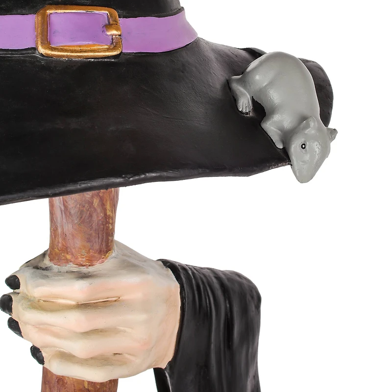 4ft. Broom with Arms & Witch Hat Décor