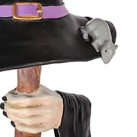 4ft. Broom with Arms & Witch Hat Décor