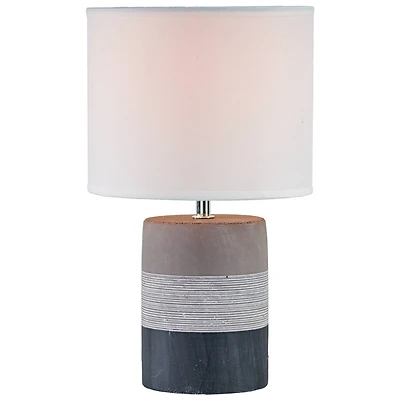 13" Tri-Tone Concrete Table Lamp with Canvas Shade