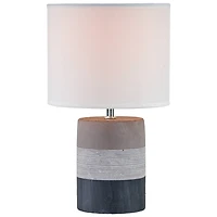 13" Tri-Tone Concrete Table Lamp with Canvas Shade
