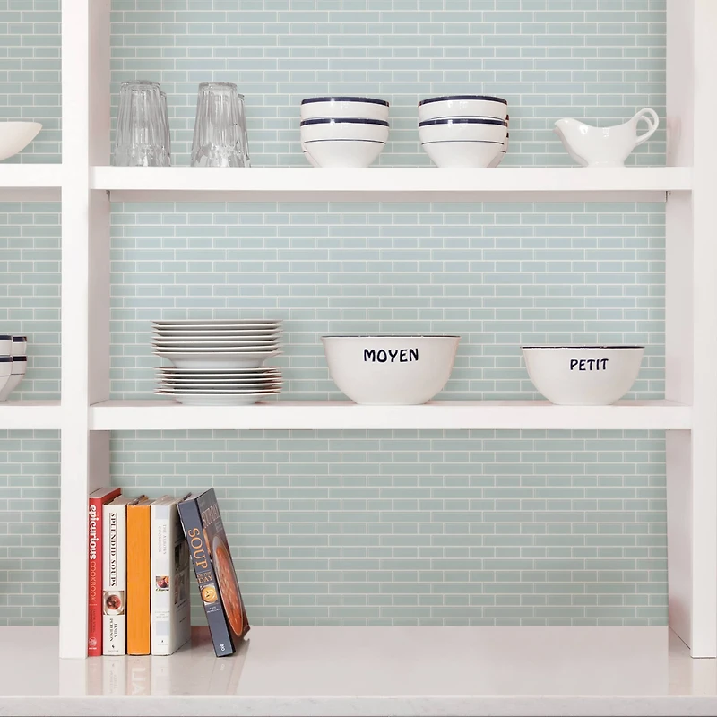 InHome Sea Glass Peel & Stick Backsplash Tiles