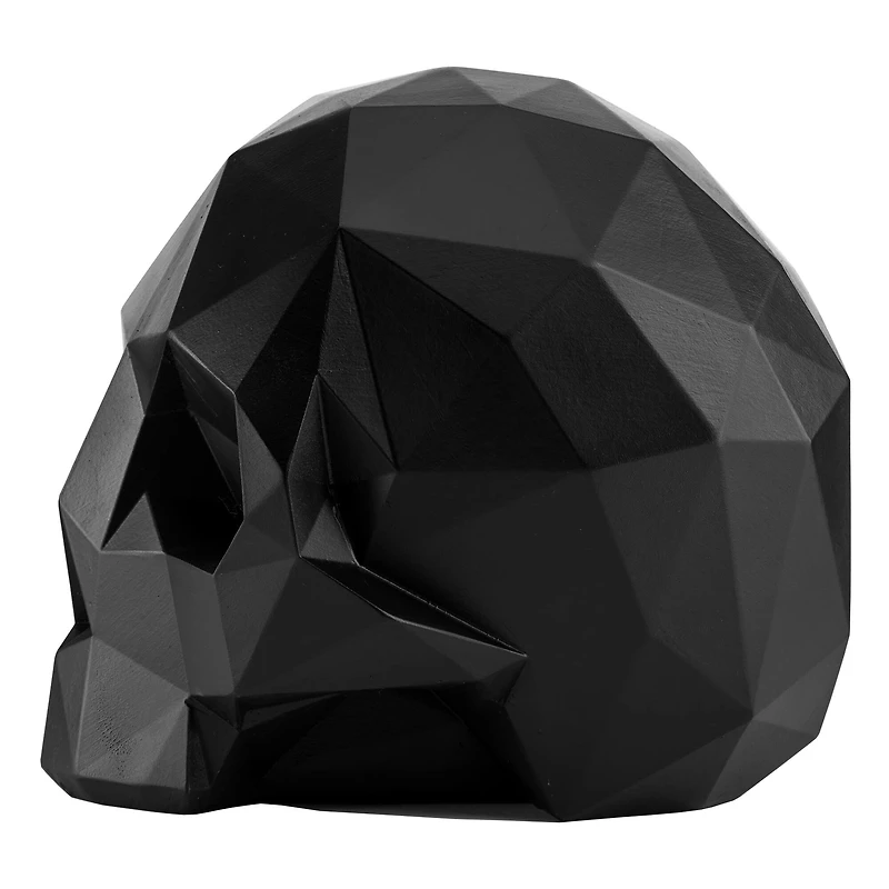 6" Black Origami Skull Tabletop Figurine