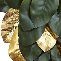 22" Green & Golden Leaf Magnolia Wreath