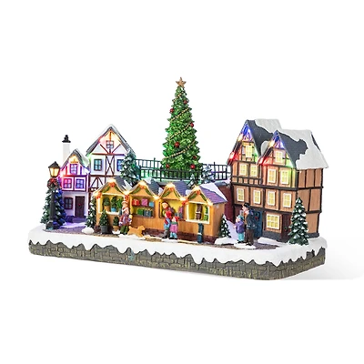 Glitzhome® 15.25" Christmas Oversized Resin Lighted Table Village Decor