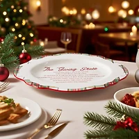 14.25" Green & Red Plaid Ceramic Giving Plate by Ashland®