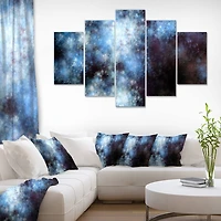 Designart - Blue White Starry Fractal Sky - Contemporary Art on Canvas