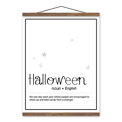 Halloween Definition 16" x 20" Teak Hanging Canvas