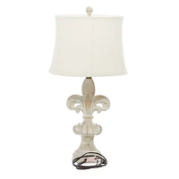 28" White Polystone French Country Table Lamps, 2ct.