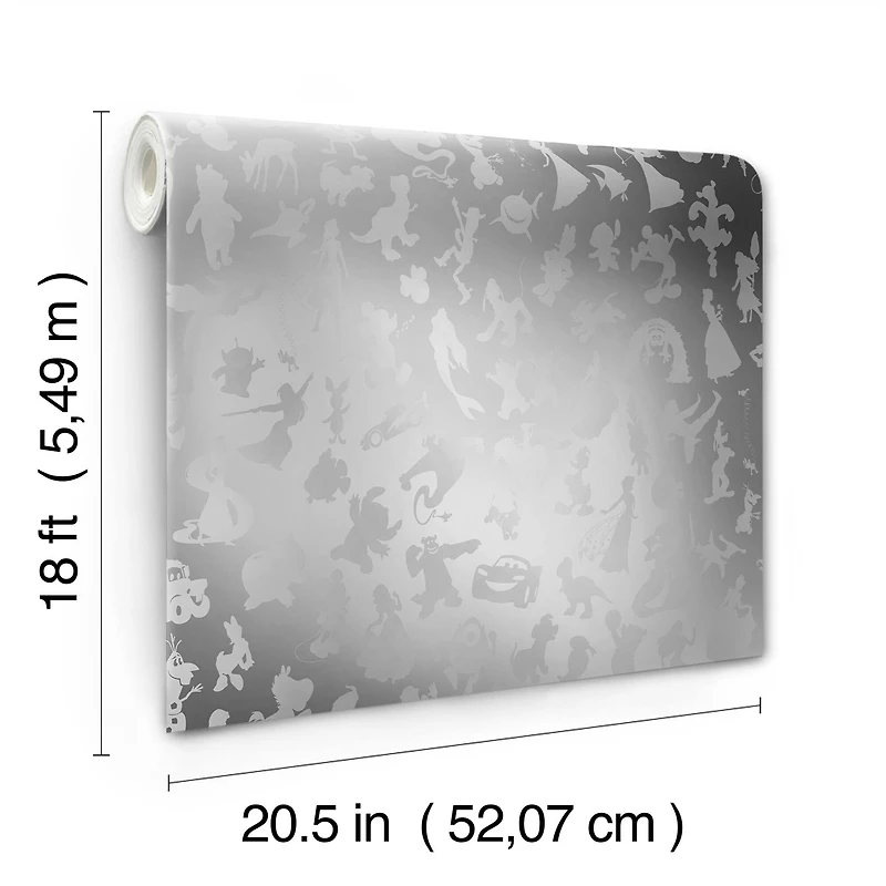 RoomMates Disney 100th Anniversary Characters Silver Peel & Stick Wallpaper