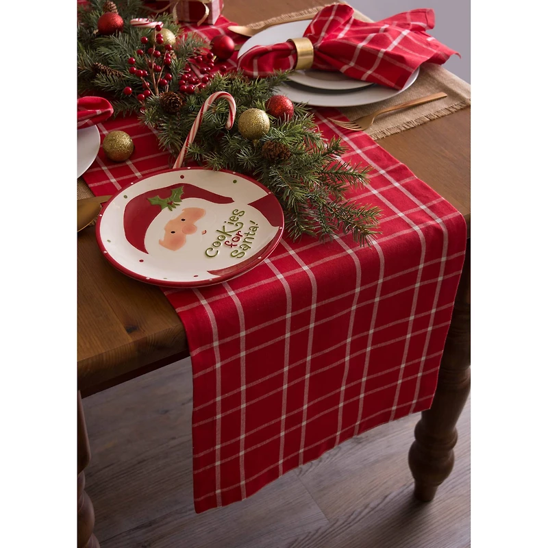 DII® 72" Holly Berry Plaid Table Runner