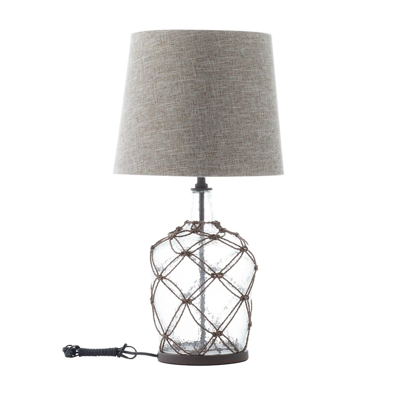 29" Brown Glass & Iron Coastal Table Lamp