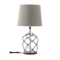 29" Brown Glass & Iron Coastal Table Lamp