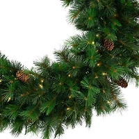 36" Pre-Lit Artificial Christmas Royal Oregon Pine Wreath