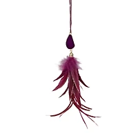 Red Feather And Gemstone Pendant Ornament