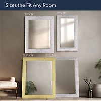 Head West 29" Chrome & White Tile Textured Framed Vanity Mirror