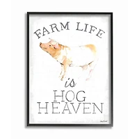 Stupell Industries Farm Life Is Hog Heaven Print with Frame Wall Accent
