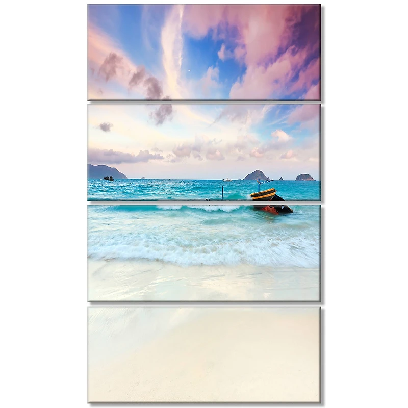 Designart - Exotic Seashore Sunset Over Blue Sea