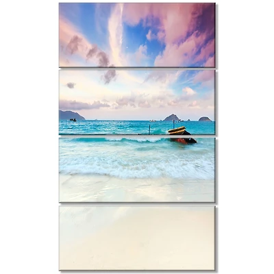 Designart - Exotic Seashore Sunset Over Blue Sea