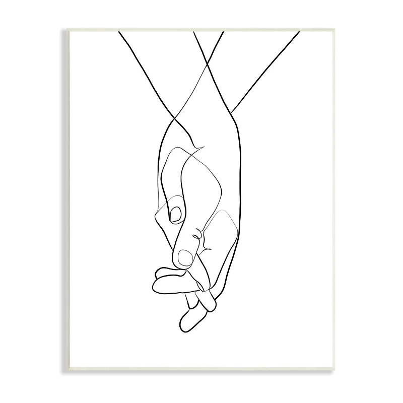 Stupell Industries Hands Intertwined Romantic Gesture Minimal Linework Wall Plaque