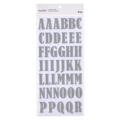 12 Pack: Silver Large Alphabet Glitter Stickers by Recollections™