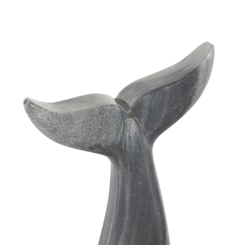 Gray Marble Whale Tail Sculptures, 3ct.