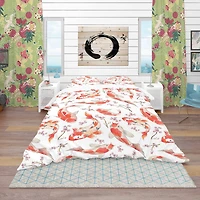 Designart 'Chinese Pattern with Rainbow Carps' Oriental Bedding Set