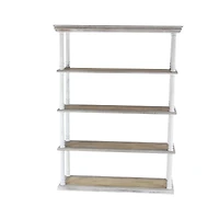 Brown Wood Farmhouse Shelving Unit, 64 " x 47 " x 15 "