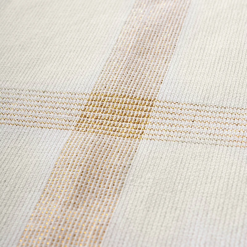 DII® 120" Gold Lurex Plaid Tablecloth