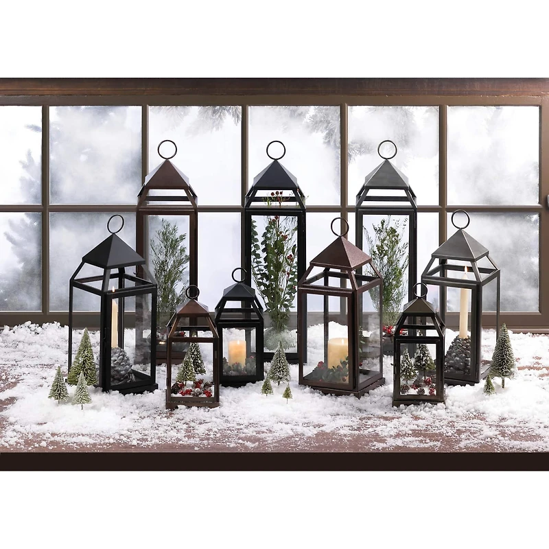18'' Rustic Silver Contemporary Lantern