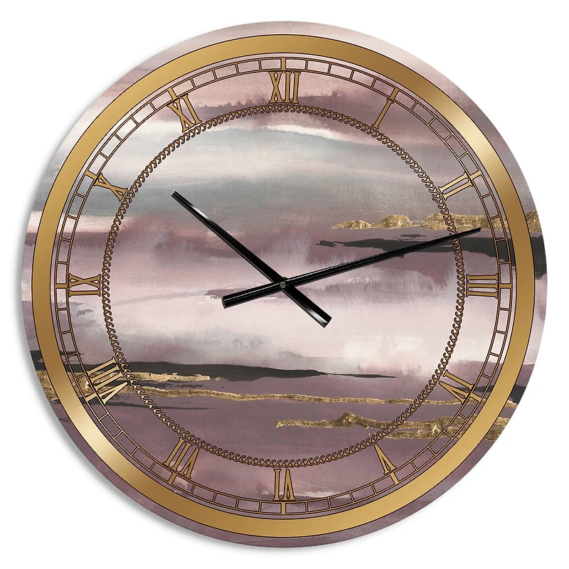 Designart 'Purple Glam Storm Iv Glam Wall Clock