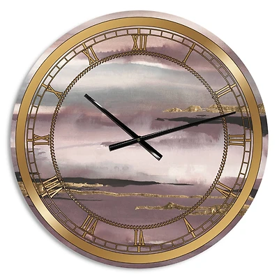 Designart 'Purple Glam Storm Iv Glam Wall Clock