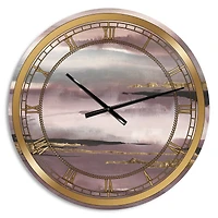Designart 'Purple Glam Storm Iv Glam Wall Clock