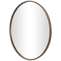 34" Gold Linked Chain Framed Round Wall Mirror