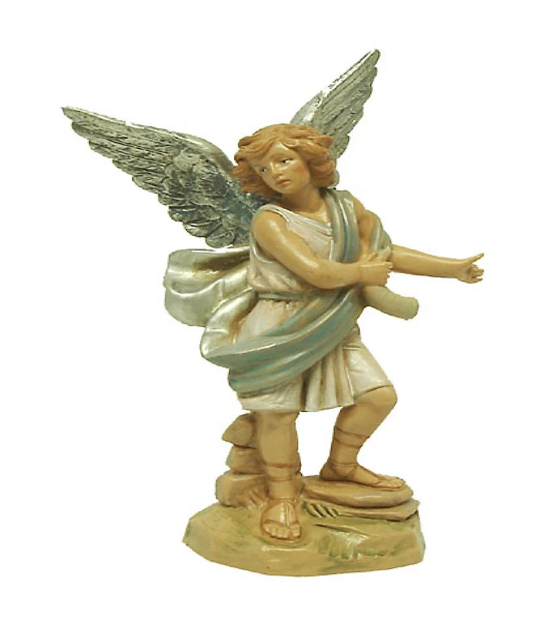 5.75" Blue & Cream Hand Painted Raphael Angel Nativity Figurine