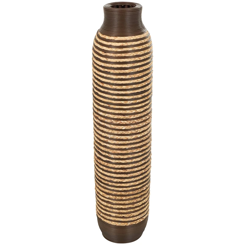 40" Brown Seagrass Handmade Vase